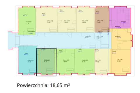 Biuro do wynajęcia, 18,65 m2, Łódź