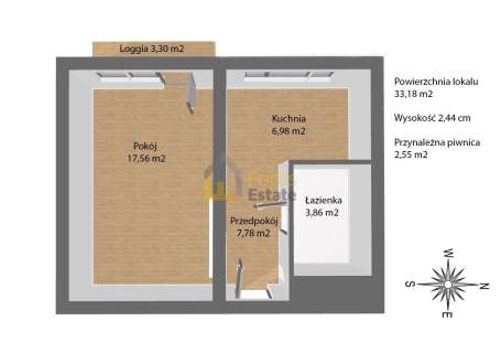 Mieszkanie na sprzedaż, 33,18 m2, Kraków