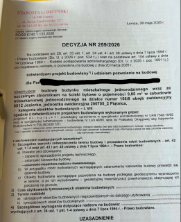 Działka budowlana z pozwoleniem na budowę Jeziorko, Chabrowa