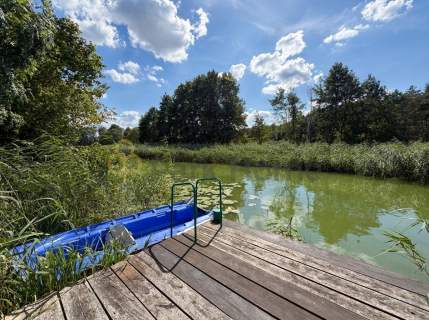 Działka z linią brzegową rzeki i prywatnym lasem