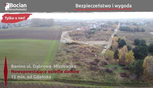 Działka z własnym stawem pod bliźniaki Banino