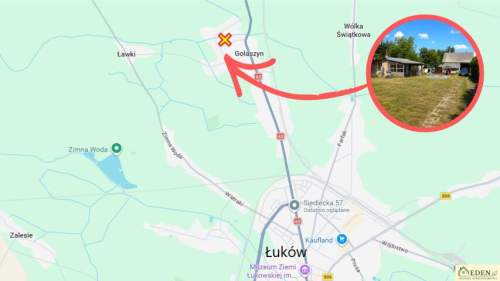 Działka budowlana 0,22 ha z zabudowaniami w Gołaszynie pod Łukowem