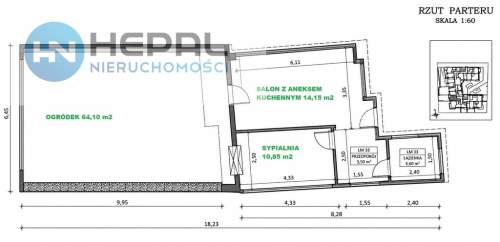 2-pokojowe mieszkanie z ogródkiem Ślichowice