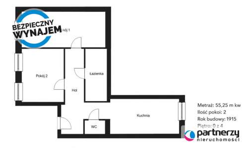 Mieszkanie z charakterem 55,25 m Dolne Miasto