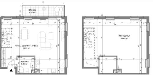 Mieszkanie z antresolą Ponad 112 m Balkon