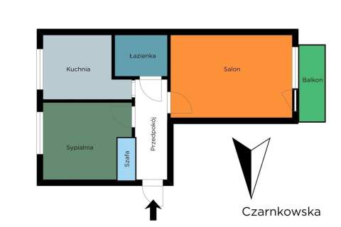 2 pokoje z balkonem na spokojnych Kozinach