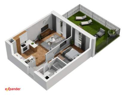 Nowoczesne 62,5m2 Smart Home Ogródek ORUNIA bez Prowizji