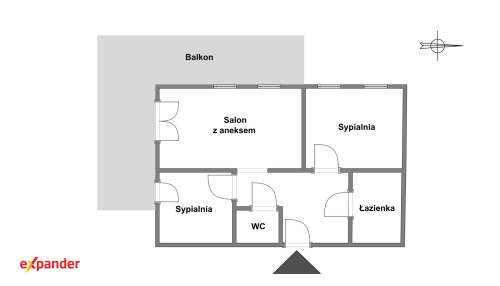 3 pokoje 59,33m2 Sławin Wędrowna Wysoki parter