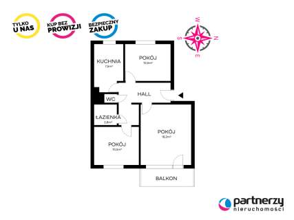 3 pokoje 59,51 m2 /od zaraz/remont