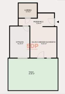 2 pokoje na spokojnym osiedlu taras 20 m2 Oporów