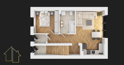 Apartament z ogródkiem 46m2 Żory