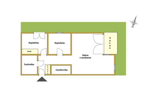 3 pokoje ogródek 70 m2 wys. standard Sławin