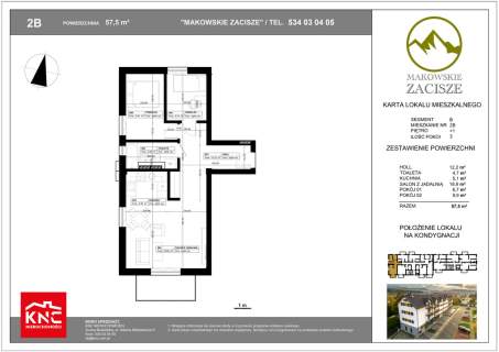 Makowskie Zacisze - apartament 2B, pow. 57,5m2