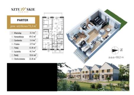 Nowe mieszkanie nad jeziorem w Sztumie - 73,3 m2