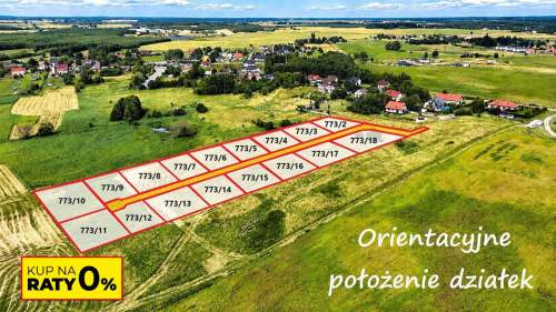 Działki budowlane Raty 0% bez banku Parsęcko