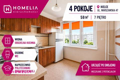 Warszawska 47 - 4 pokoje - oddzielna kuchnia