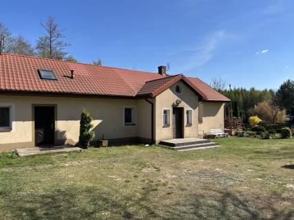 Dom z 2 lokalami, stawem i dużą działką, 1h od WWA