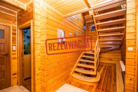 Dom całoroczny z drewna garaż altana