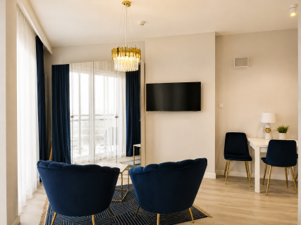 Studio Premium Bliska Wola Tower Widok na Warszawę