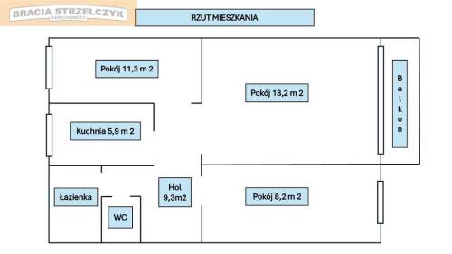 3 pokojowe mieszkanie 57 m na Gocławiu