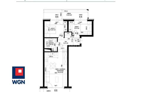 Mieszkanie na sprzedaż, 58,21 m2, Łęczna