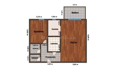 54,9m2/2 pokoje/duży balkon z widokiem na Park