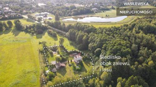 Siedlisko 2 domy, budynki gospodarcze, staw