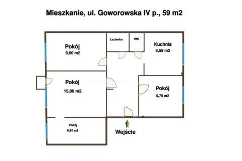 4 pokoje 59 m ul. Goworowska w Ostrołęce.
