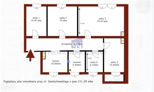 112 m2 przy Placu Grunwaldzkim 5 pokoi .