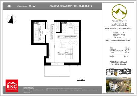 Makowskie Zacisze - apartament 6B, pow. 29,10 m2