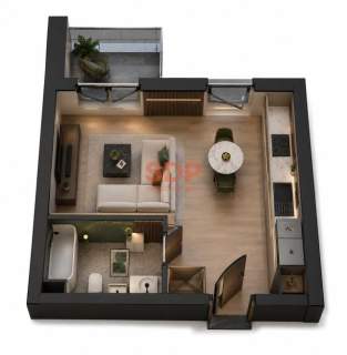 Apartament typu studio z balkonem na Starym Mieście