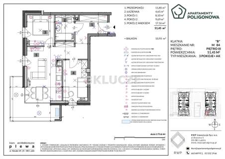Apartamenty Poligonowa 3 pokoje z narożny balkon