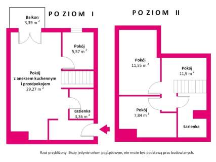 Ząbki, ul. Piłsudskiego 105, 65 m2 z balkonem