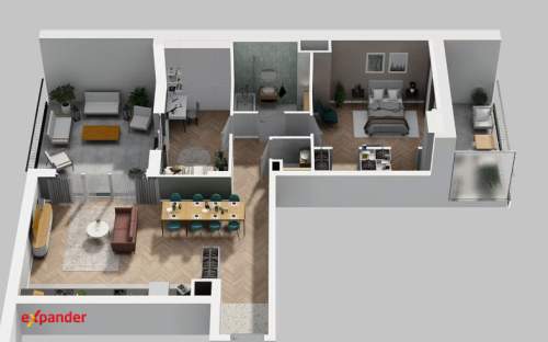 Ostatnie piętro 2 duże loggie Apartament 80 m