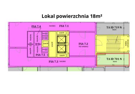 Biuro 18 m na wynajem   7. piętro Teofilów