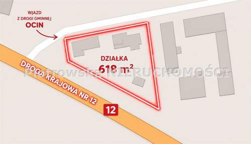Działka na sprzedaż, 618 m2, Ocin