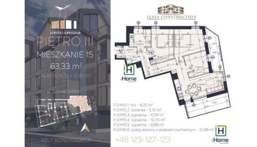 Centrum-Garaż podziemny-Winda- 2 Balkony