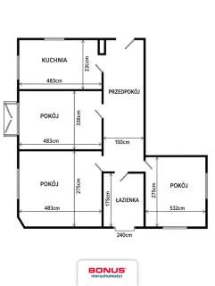 3 pokoje 68 m 1. piętro balkon