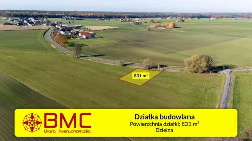 Działka budowlana 831m2 Dzielna