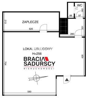 Lokal 135m2 front parter Kurdwanów