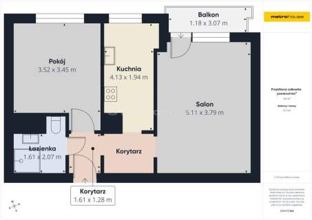 2 pokoje - 49,70 m2 - Niski blok - Ul. Brzozowa