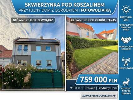 Skwierzynka Przytulny dom z ogrodem i fotowoltaiką