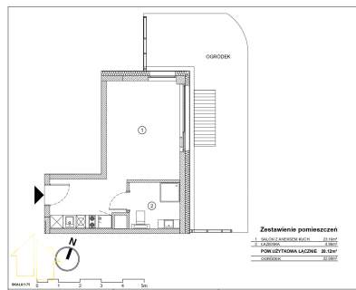 Międzyzdroje apartament 28,12 m z ogrodem 32,99 m 