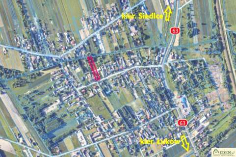 Działka budowlana 0,22 ha z zabudowaniami w Gołaszynie pod Łukowem