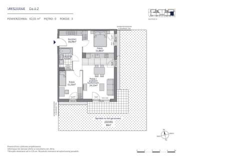 Trzypokojowe Mieszkanie z Ogrodem 80m2