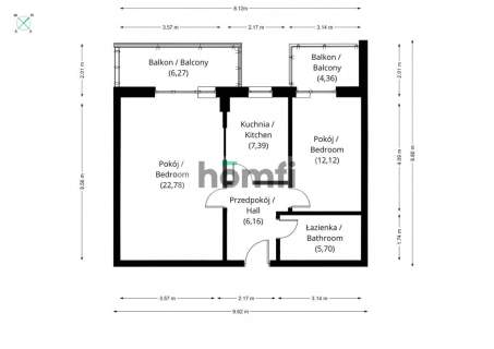 2 pokoje Odra House 54 m 2 balkony garaż