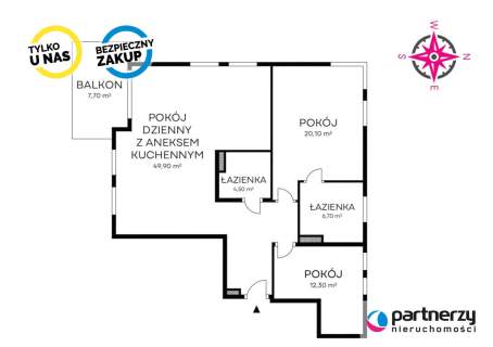 Komfortowe 3-pokojowe -Redłowo - 4 miejscami w hal