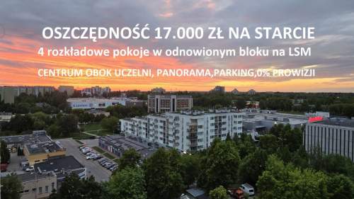 BEZ PROWIZJI 4 pokoje, OBOK UCZELNI, WIDOK,PARKING