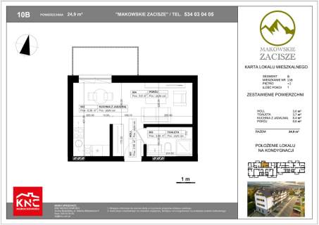 Makowskie Zacisze - apartament 10B, pow. 24,9 m2