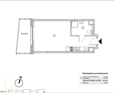 Międzyzdroje apartament 34,83 m z balkonem 8,37 m 